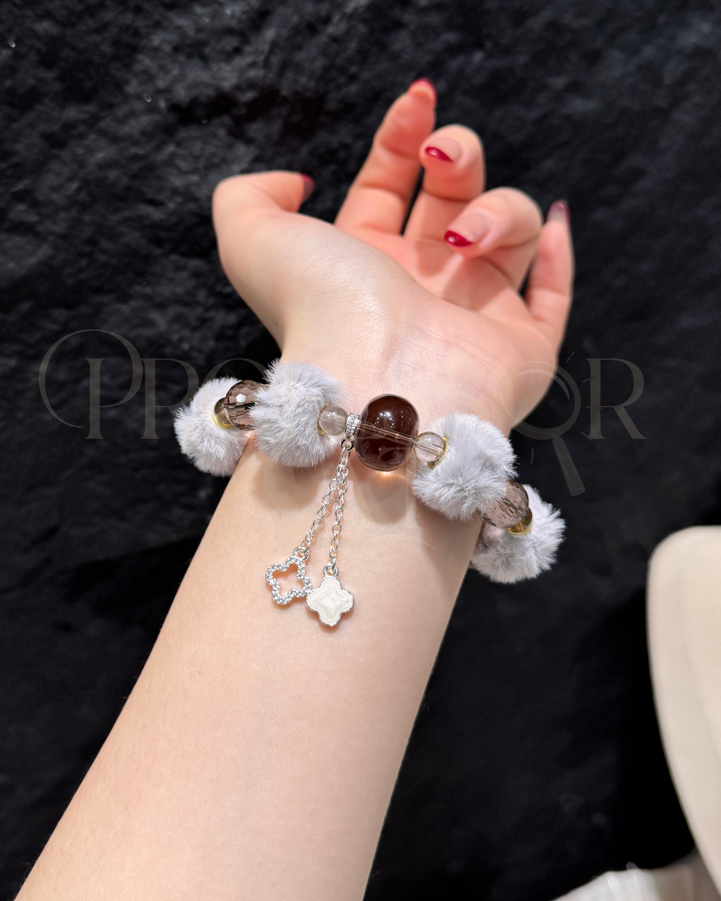 PROFCAT  Pom-Pom Style Crystal Bracelet