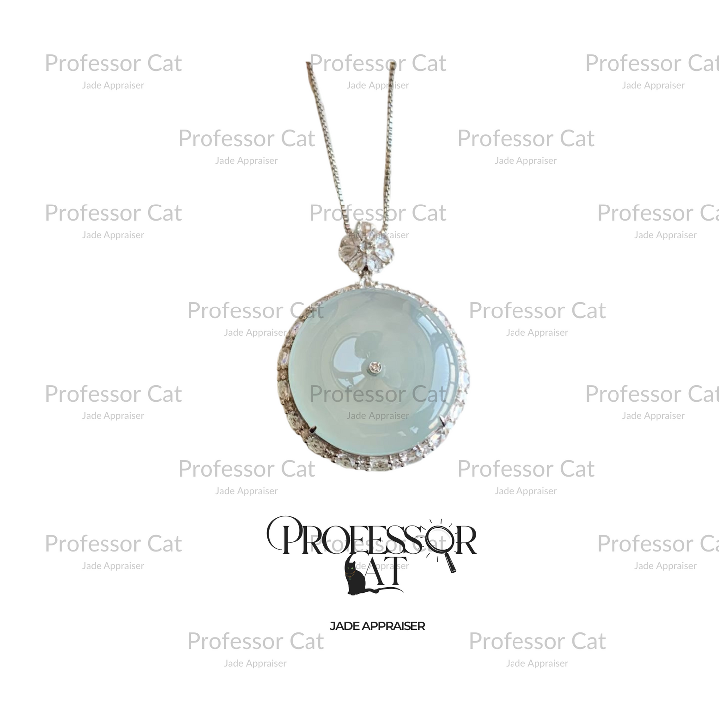 PROFCATJADE Natural Ping An Kou Jadeite Pendant